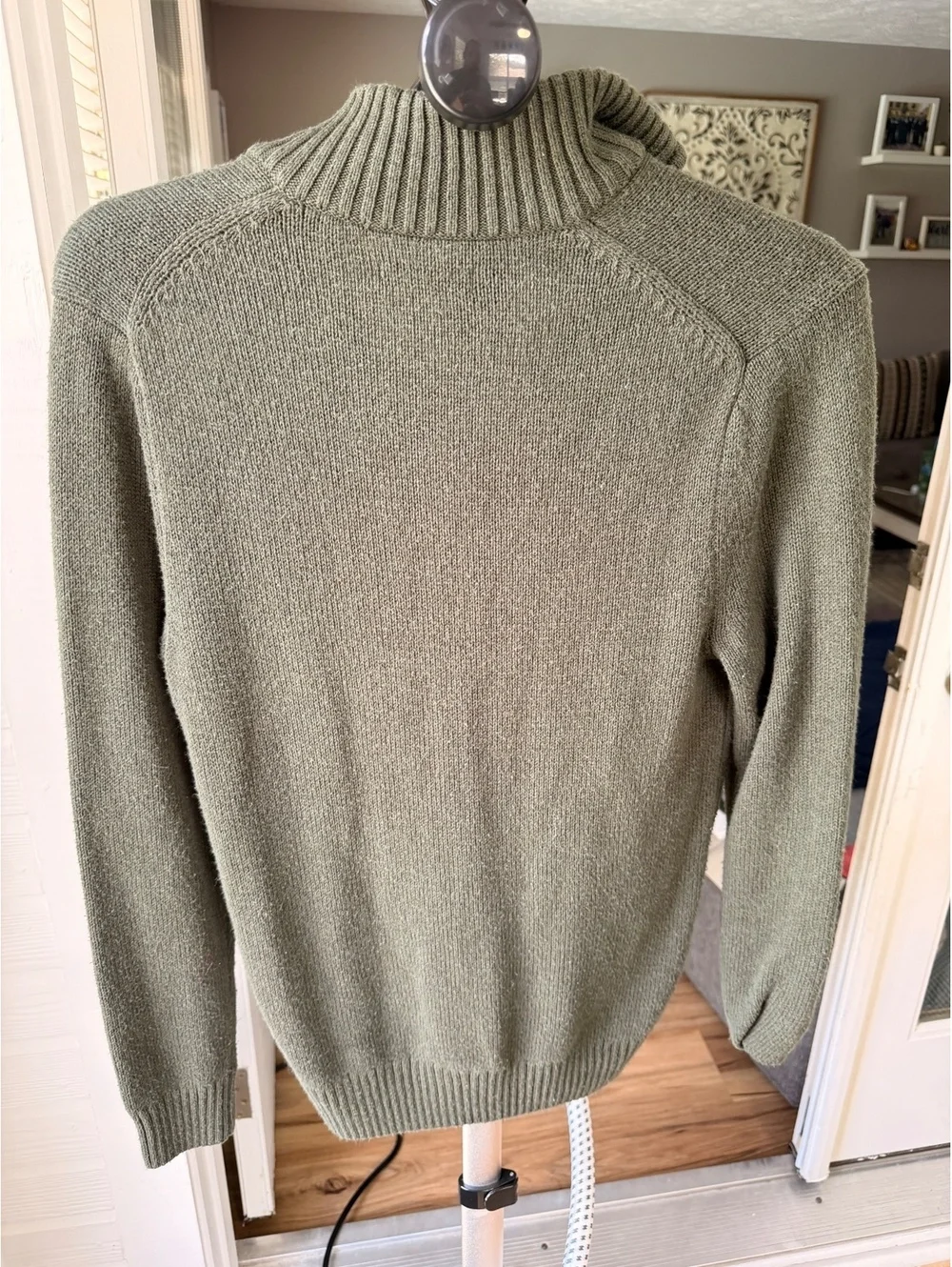 Sonoma olive quarter-zip sweater